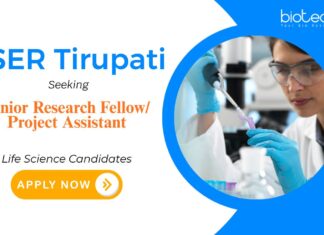 IISER Tirupati Recruitment: Seeking Junior Research Fellow | Master's/ Bachelor's Candidates Can Apply Now | Life Science Jobs