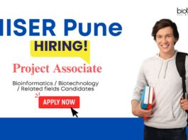 Project Associate Jobs: IISER Pune Recruitment | Bioinformatics / Biotechnology/ Related Candidates Apply Now | Life Science Jobs