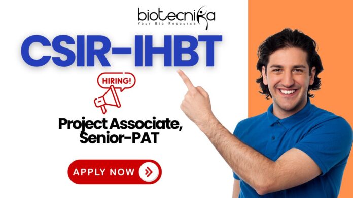 CSIR-IHBT Recruitment 2025 CSIR recruitment project associate jobs IHBT Palampur banner