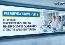 JRF Vacancy at Presidency University – Life Sciences Attend the Walk-In Interview Apply for JRF Vacancy at Presidency University. A Great Career in Life Science with Hands-On Research and Fellowship support.