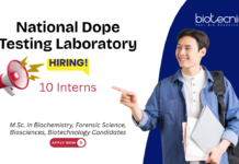 Biotechnology Internship at National Dope Testing Laboratory, New Delhi. Work on drug testing, instrumentation, and sample analysis. Apply Now