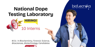 Biotechnology Internship at National Dope Testing Laboratory, New Delhi. Work on drug testing, instrumentation, and sample analysis. Apply Now