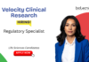 Life Sciences Job at Velocity Clinical Research. Life Sciences Candidates, Apply Now For Regulatory Specialist Role.