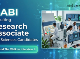 Research Associate Job at BRIC-NABI. Life Sciences & Biotechnology Candidates, Attend The Walk-in Interview.
