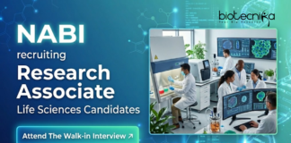 Research Associate Job at BRIC-NABI. Life Sciences & Biotechnology Candidates, Attend The Walk-in Interview.