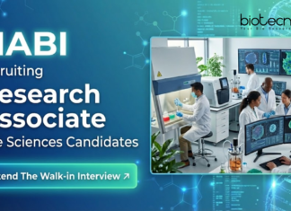 Research Associate Job at BRIC-NABI. Life Sciences & Biotechnology Candidates, Attend The Walk-in Interview.