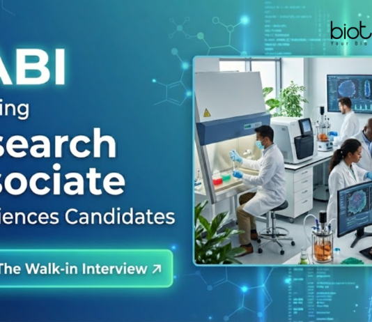 Research Associate Job at BRIC-NABI. Life Sciences & Biotechnology Candidates, Attend The Walk-in Interview.