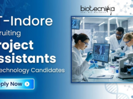 Project Assistant Job at IIT-Indore. Biotechnology, Biology, Bioinformatics, Environmental Science or Life Sciences Candidates, Apply Now