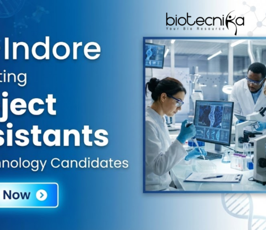 Project Assistant Job at IIT-Indore. Biotechnology, Biology, Bioinformatics, Environmental Science or Life Sciences Candidates, Apply Now