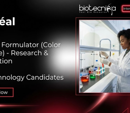 Biotechnology Internship at L’Oréal. Apply Now For Intern- Formulator (Color Science) -Research & Innovation Role in Mumbai.