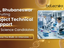 Life Science job at BRIC-ILS, Bhubaneswar. Life Sciences Candidates, Attend The Walk-in Interview. ICMR-funded malaria research.