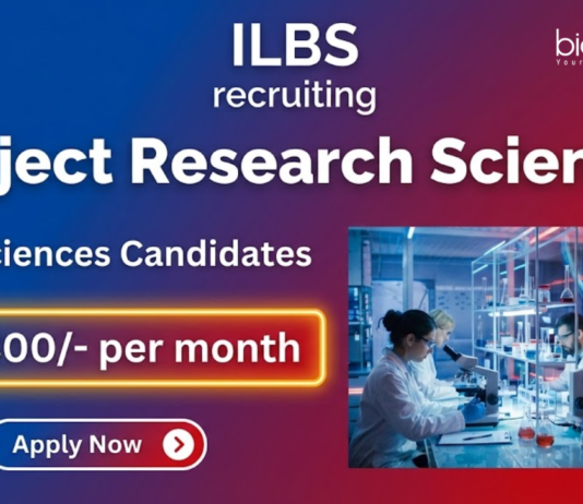 Research Job AT ILBS. Life Sciences Candidates, Apply Now For Project Research Scientist Position in New Delhi.