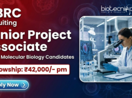 Project Associate Job at National Brain Research Centre. Candidates with experience in Cell and Molecular biology techniques, Apply Now