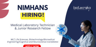 Research Jobs at NIMHANS, Bengaluru. Apply now for positions in Life Sciences, Biotechnology, and Neuroimaging.