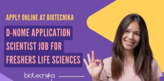 Freshers Application Scientist Jobs at D-Nome