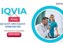 Life Science Jobs: IQVIA is Hiring Quality Specialist-Spirometry | Life Science Graduates Can Apply Now for IQVIA Career