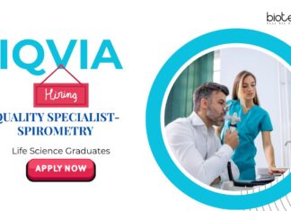 Life Science Jobs at IQVIA – Apply Now Life Science Jobs: IQVIA is Hiring Quality Specialist-Spirometry | Life Science Graduates Can Apply Now for IQVIA Career