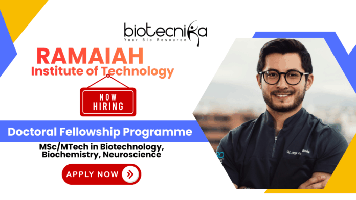 Ramaiah Institute of Technology PhD Fellowship 2025 research jobs