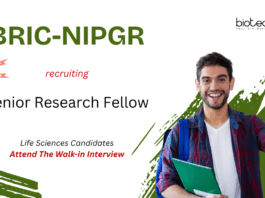 SRF Vacancy at BRIC-NIPGR. Life Sciences Candidates, Attend The Walk-in Interview. Job Opportunity in New Delhi.