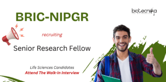 SRF Vacancy at BRIC-NIPGR. Life Sciences Candidates, Attend The Walk-in Interview. Job Opportunity in New Delhi.