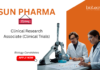Clinical Research Jobs at Sun Pharma. Biology Candidates Apply Now. Clinical Trials Jobs in Hyderabad, India.