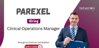 Clinical Manager Job Opportunity at Parexel. Biological Sciences Candidates, Apply Now. Clinical Operations Manager Opportunity in Bengaluru.