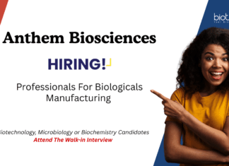 Fermentation Job Opportunity at Anthem Biosciences. Microbiology / Biochemistry / Biotechnology Candidates, Attend the Walk-in Interview.