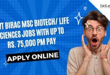 Govt Biotechnology Jobs | BIRAC Careers | Govt Life Sciences Jobs