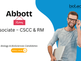 Regulatory Affairs Job at Abbott, For Associate – CSCC & RM role in Mumbai. Biology & Biosciences Candidates, Apply Now