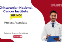 Project Associate Job at CNCI. Biological Sciences Post graducate Candidates, Apply Now. Research Job in Kolkata.