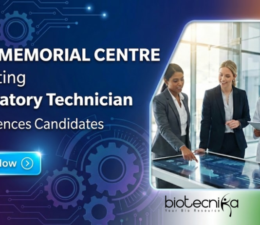 Quality Assurance Job at Tata Memorial Centre. Life Sciences Candidates, Apply Now For Laboratory Technician Role.