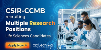Research Jobs at CSIR-Centre for Cellular and Molecular Biology. Life Sciences Candidates, Apply Now For Multiple Positions.