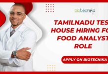 Food Analyst (FSSAI Certified) Jobs at TamilNadu Test House