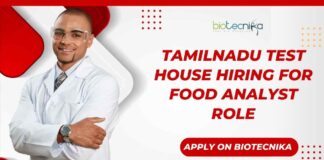 Food Analyst (FSSAI Certified) Jobs at TamilNadu Test House