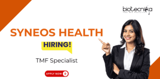 TMF Specialist Job at Syneos Health. High-priority quality control jobs in clinical documentation. Apply Now