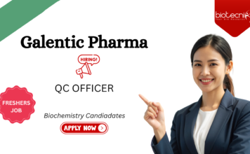 Quality Control Jobs at Galentic Pharma. Biochemistry Freshers, Apply Now for this QC Officer Job in Mumbai.