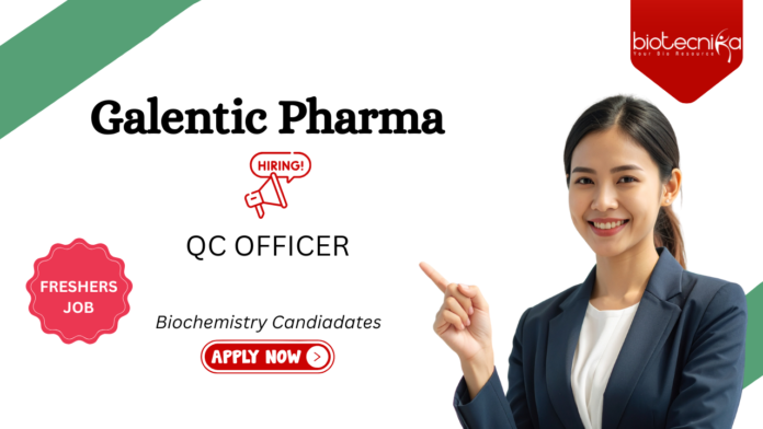 Quality Control Jobs at Galentic Pharma. Biochemistry Freshers, Apply Now for this QC Officer Job in Mumbai.