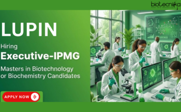 Biotechnology Jobs at Lupin. Biochemistry & Biotechnology Candidates, Apply Now For Executive - IPMG Role. Job in Pune.