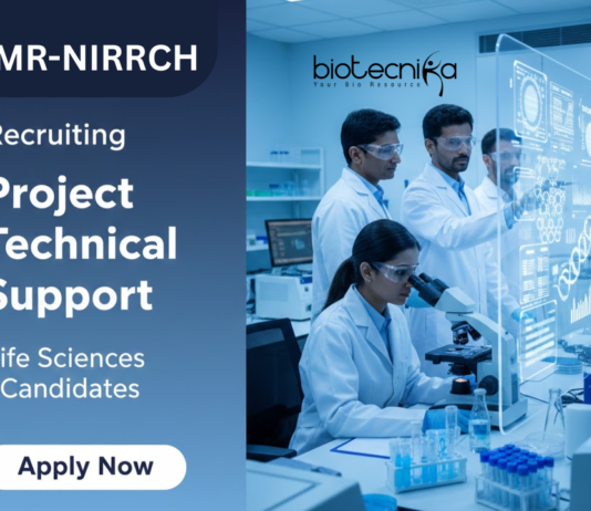 Life Sciences Jobs at NIRRCH.. Life Sciences Candidates, Apply Now For Project Technical Support Position.