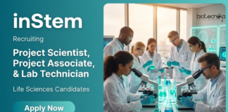 Research Jobs at inStem. Life Sciences, Biotechnology, & Bioinformatics Candidates, Apply Now. Opportunity in Bangalore.