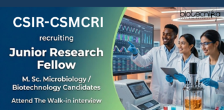 Junior Research Fellow vacancy at CSIR-CSMCRI, Bhavnagar. M.Sc. Microbiology/ Biotech Candidates, Attend the Walk-in Interview.