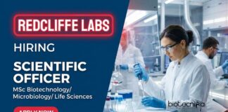 Biotech Jobs at Redcliffe Labs – Apply Now Explore Scientific Officer Biotech Jobs at Redcliffe Labs. Build a Strong Career in Life Science through Microbiology Jobs in Noida.