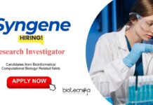 Bioinformatics Jobs: Syngene is Hiring a Research Investigator | MSc/ MTech/ ME/ PhD Candidates Apply Now | Life Science Jobs | Syngene Career