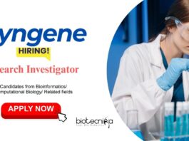 Bioinformatics Jobs: Syngene is Hiring a Research Investigator | MSc/ MTech/ ME/ PhD Candidates Apply Now | Life Science Jobs | Syngene Career