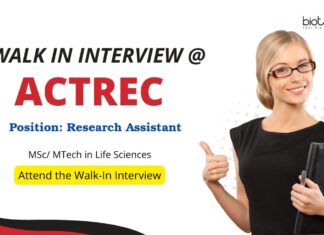 ACTREC Recruitment: Attend the Walk-In Interview for Life Science Jobs ACTREC Recruitment for Research Assistant Position - Life Science Candidates Attend the Walk In Interview for Research Jobs