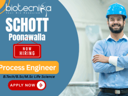 Process Engineer life sciences job at SCHOTT Poonawalla for production jobs