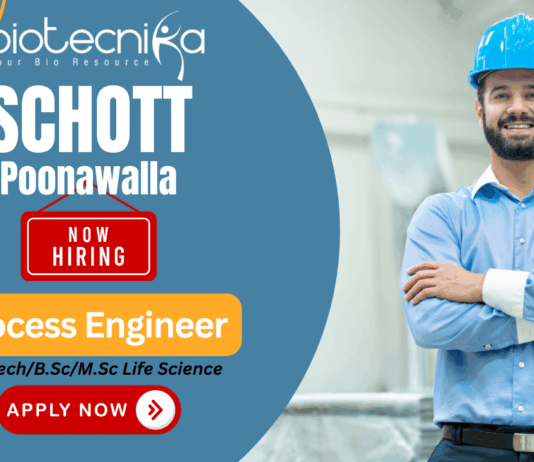 Process Engineer life sciences job at SCHOTT Poonawalla for production jobs