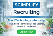 Food & Nutrition Intern – Food Technology Internship at Scimplify Food technology internship for life science students – Food & Nutrition Intern role
