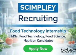 Food & Nutrition Intern – Food Technology Internship at Scimplify Food technology internship for life science students – Food & Nutrition Intern role