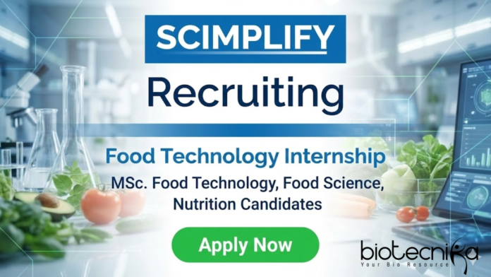 SCIMPLIFY Food technology internship for life science students – Food & Nutrition Intern role